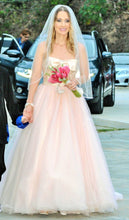 Load image into Gallery viewer, White by Vera Wang &#39;Blush and Gold Ballgown&#39;
