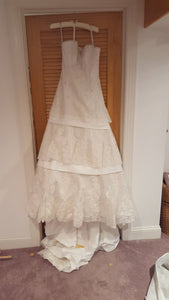 Sophia Tolli 'Lace And Elegance' size 10 new wedding dress front view on hanger