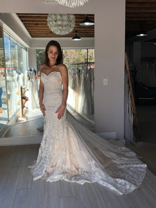 Eddy K. 'Fiji' size 2 new wedding dress front view on bride