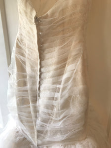 Essence of Australia '1541' size 2 used wedding dress back view on hanger
