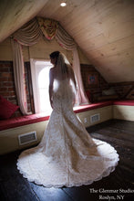 Load image into Gallery viewer, Matthew Christopher &#39;Emma&#39; size 14 used wedding dress back view on bride
