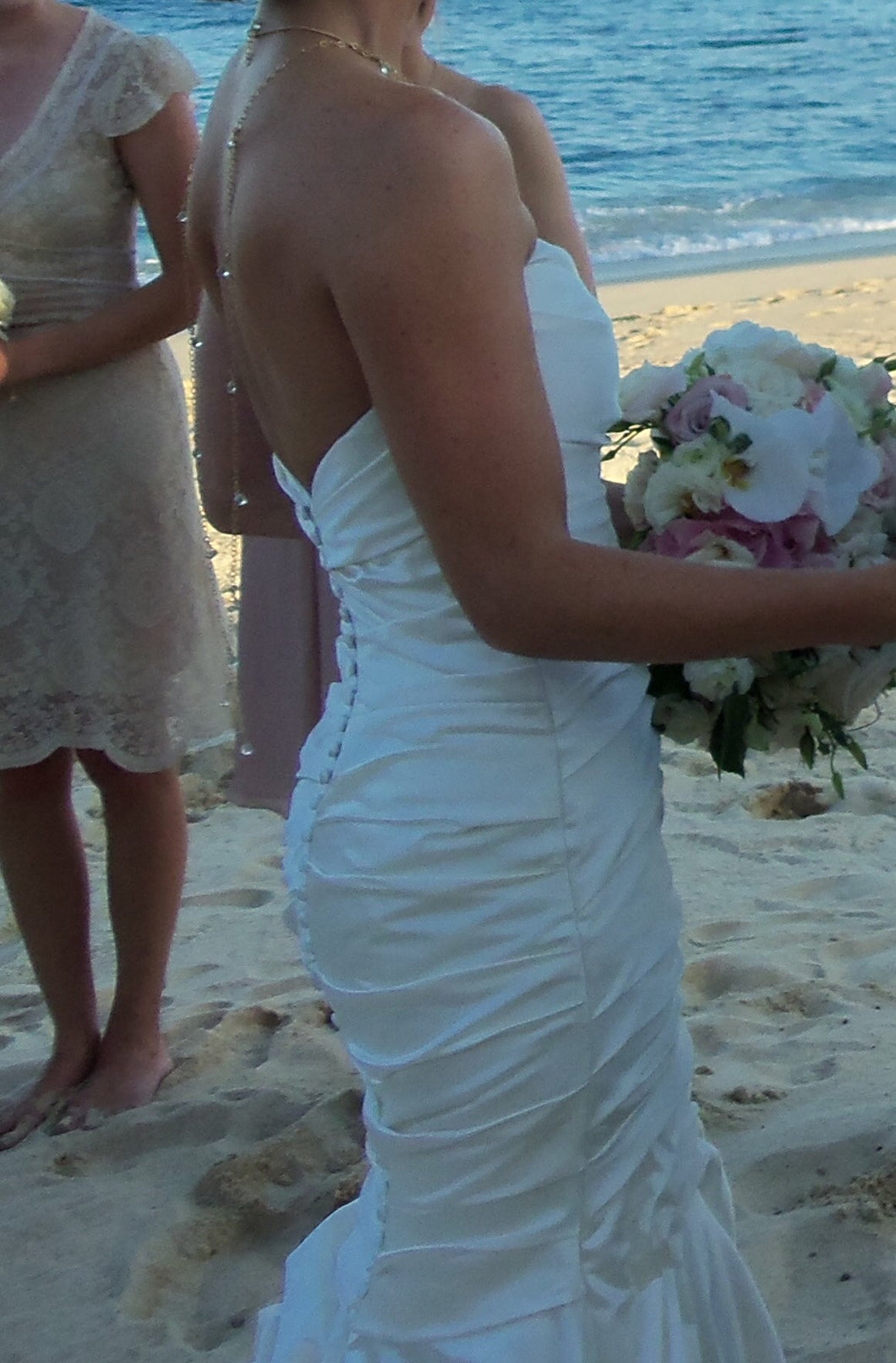 Valena Valentina 'Custom' size 2 used wedding dress side view on bride