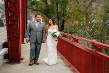 Load image into Gallery viewer, Ashley and Justin &#39;10413&#39; size 8 used wedding dress front view on bride
