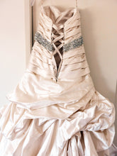 Load image into Gallery viewer, Maggie Sottero &#39;Calista&#39; size 8 used wedding dress back view on hanger
