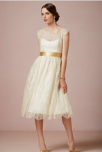 Load image into Gallery viewer, BHLDN &#39;Queen Anne&#39; size 2 used wedding dress front view on model
