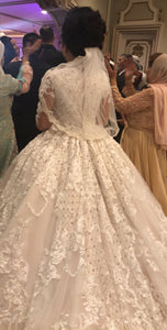 Ysa Makino 'Regal Bride' size 8 used wedding dress back view on bride