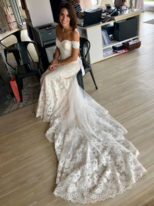 Eddy K. 'Fiji' size 2 new wedding dress side view on bride