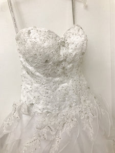 Alfred Angelo 'Srapphire' size 4 sample wedding dress front view on hanger