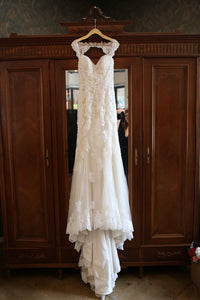 Sophia Tolli 'Robin' size 2 used wedding dress front view on hanger