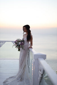 Berta '15-114' size 4 used wedding dress back view on bride