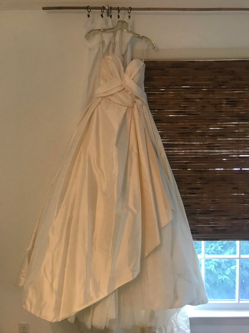 Modern Trousseau 'Mina' size 8 sample wedding dress front view on hanger