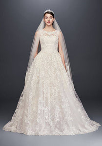 Oleg Cassini '780' size 10 new wedding dress front view on model