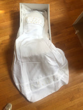 Load image into Gallery viewer, Oleg Cassini &#39;A Line Tank&#39; size 8 used wedding dress front view in box
