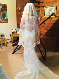 David's Bridal 'Sincerity' size 4 new wedding dress back view on bride