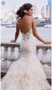 Eve of Milady '4337' size 12 new wedding dress back view on model