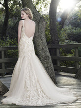 Load image into Gallery viewer, Casablanca &#39;2256 Sage&#39; size 0 used wedding dress back view on model

