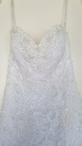 Monique Luo 'White Dress' size 2 new wedding dress front view close up on hanger