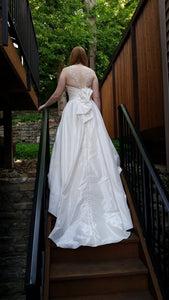 Allure Bridals 'Beaded Dress' size 10 sample wedding dress back view on bride