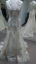 Load image into Gallery viewer, Badgley Mischka &#39;Dietrich&#39; size 6 sample wedding dress front view on mannequin
