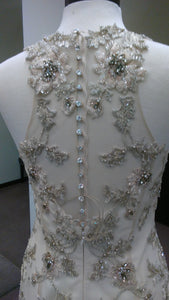 Badgley Mischka 'Dietrich' size 6 sample wedding dress back view close up