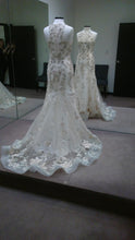 Load image into Gallery viewer, Badgley Mischka &#39;Dietrich&#39; size 6 sample wedding dress back view on mannequin
