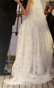 Karen Sabag 'Custom' size 0 used wedding dress back view on bride