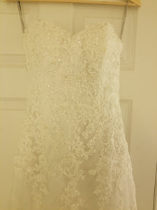 Maggie Sottero 'Emma' size 4 used wedding dress front view on hanger