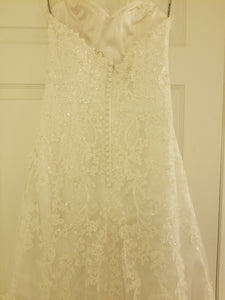 Maggie Sottero 'Emma' size 4 used wedding dress back view on hanger
