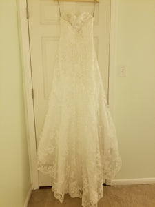 Maggie Sottero 'Emma' size 4 used wedding dress view of train