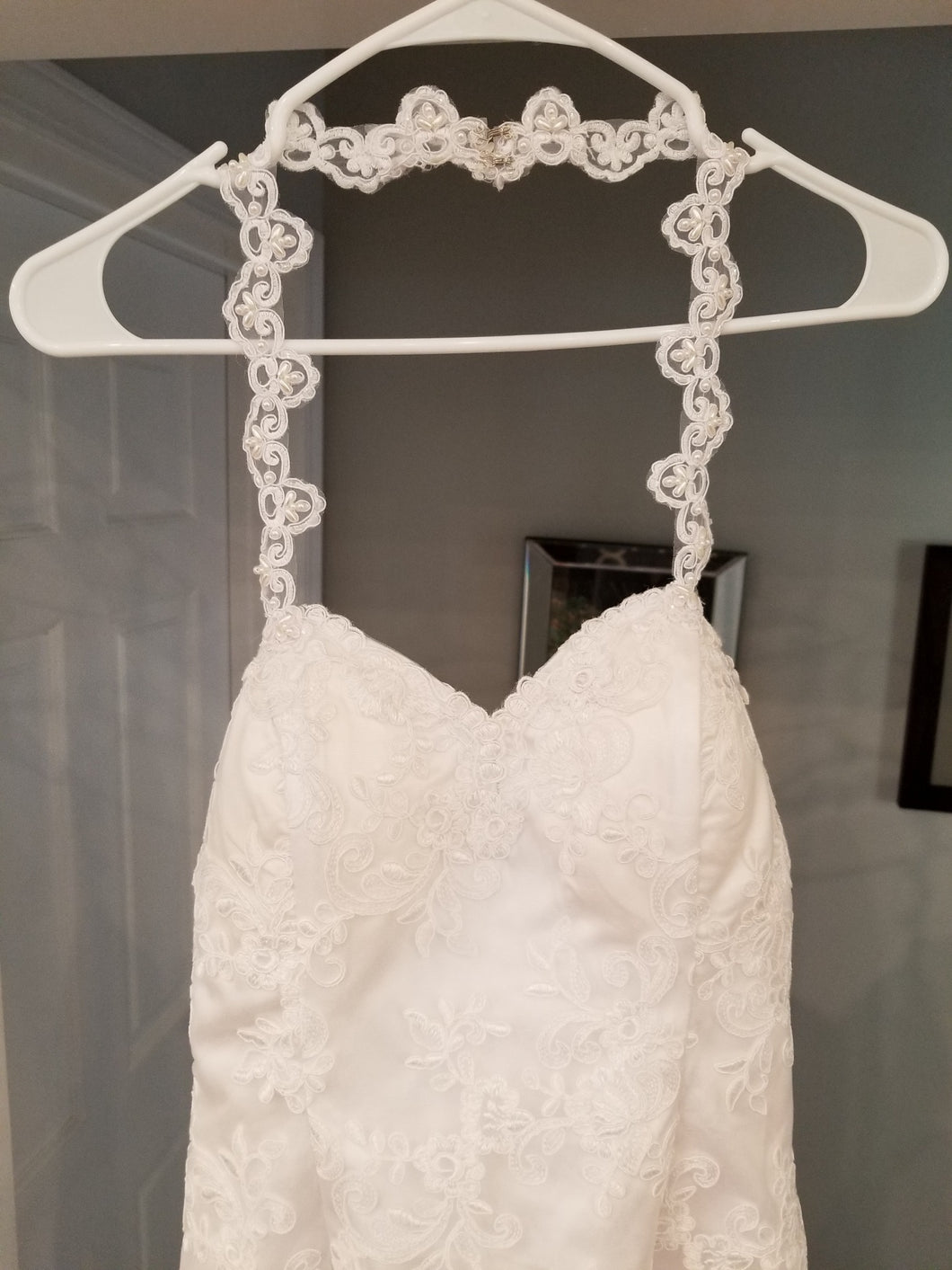 Simply Bridal '80842' size 8 new wedding dress front view on hanger