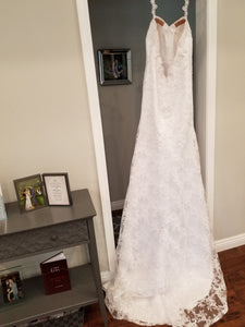 Simply Bridal '80842' size 8 new wedding dress back view on hanger