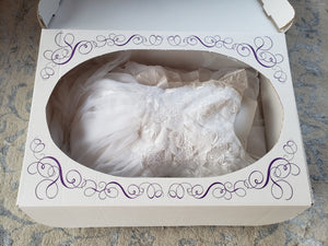 Custom 'Georgette of Boston' size 6 used wedding dress view in box