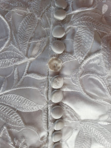 Custom 'Georgette of Boston' size 6 used wedding dress view of buttons
