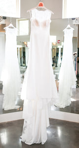 Pronovias 'Oreste' size 8 used wedding dress front view on hanger