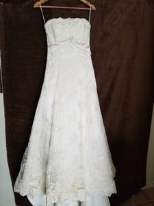 Maggie Sottero 'Jorie Ann' size 8 used wedding dress front view on hanger