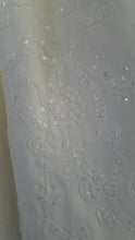 Load image into Gallery viewer, David&#39;s Bridal &#39;Long Sleeve Chiffon&#39; size 8 new wedding dress close up of fabric
