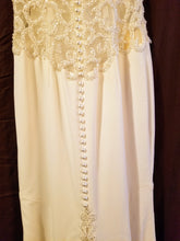 Load image into Gallery viewer, Galina Signature &#39;Beaded Illusion&#39; size 8 new wedding dress back view on hanger

