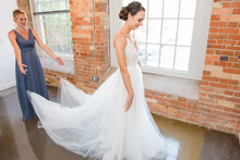 Load image into Gallery viewer, Tara LaTour- Rose And Williams  &#39;Top with Holmes Skirt&#39; size 0 used wedding dress side view on bride
