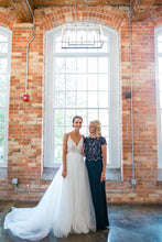 Load image into Gallery viewer, Tara LaTour- Rose And Williams  &#39;Top with Holmes Skirt&#39; size 0 used wedding dress front view on bride
