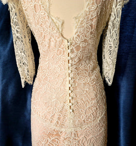 Elizabeth Fillmore 'Sandrine French Lace 3/4 Sleeve Sheath'