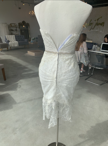 NettaBenShabu 'Custom' size 4 used wedding dress back view on mannequin