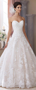 Mon Cheri 'Wyomia' size 14 used wedding dress front view on model