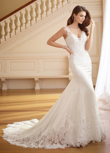 David Tutera 'Frances' size 10 new wedding dress front view on model