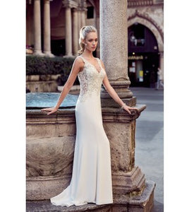 Eddy K. 'Milano' size 8 new wedding dress front view on model