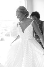 Load image into Gallery viewer, Hayley Paige &#39;Decklyn&#39; size 8 used wedding dress front view on bride
