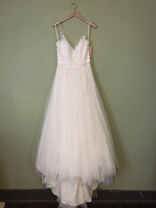 BHLDN 'Cassia' size 10 new wedding dress front view on hanger