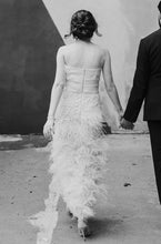 Load image into Gallery viewer, Marchesa &#39;Ostrich Feathered Cocktail Wedding Dress&#39;
