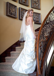 Pnina Tornai Pleated & Beaded Mermaid Wedding Dress - Pnina Tornai - Nearly Newlywed Bridal Boutique - 4