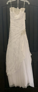 David's Bridal 'Lace A Line Gown with Side Split' wedding dress size-02 NEW