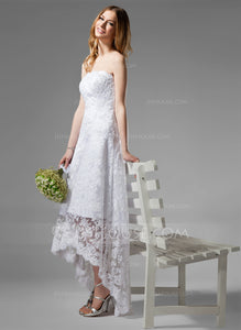 JJS House '226' size 14 new wedding dress side view on model